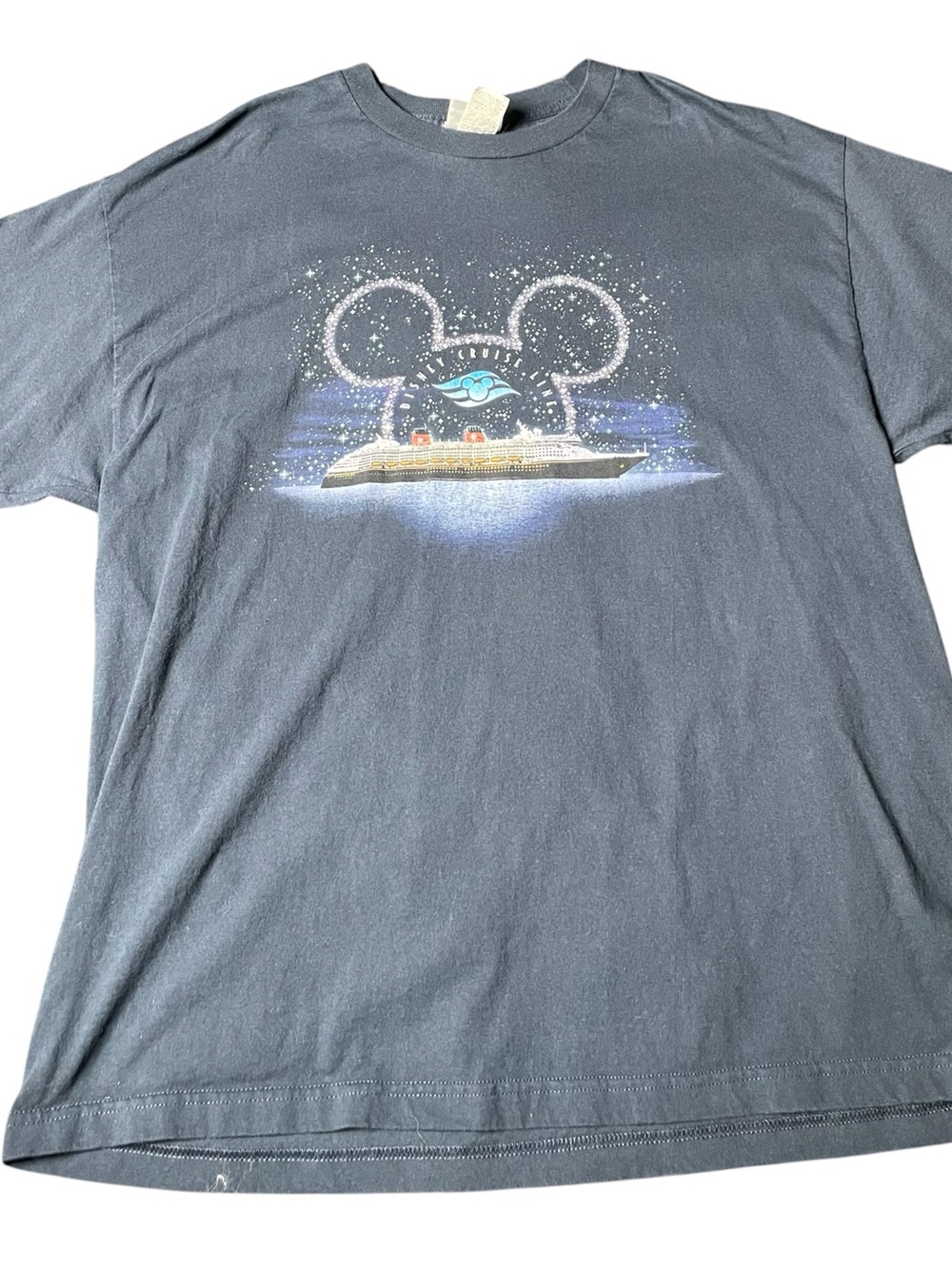 Disney Cruise Line Mickey Starry Night Graphic Tee Vintage 90s 2XL Oversized